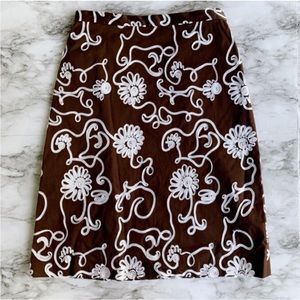 Neiman Marcus pencil skirt brown and white size 6